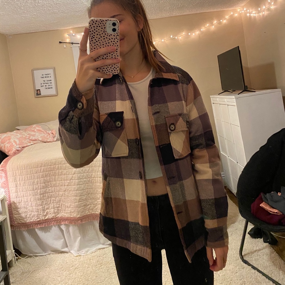 warm flannel button down